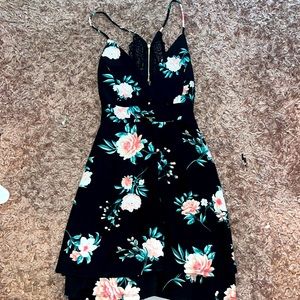 Black dress with flowers